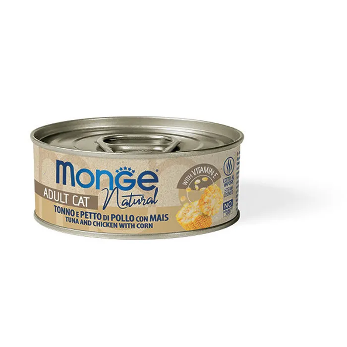 Hlavný obrázok produktu MONGE NATURAL tuňák s kuřecími prsy a kukuřicí pro kočky 80 g