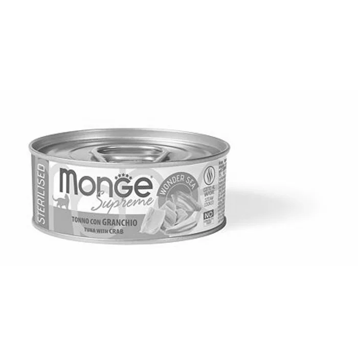Hlavný obrázok produktu MONGE SUPREME STERILISED tuňák a krab pro kočky 80 g