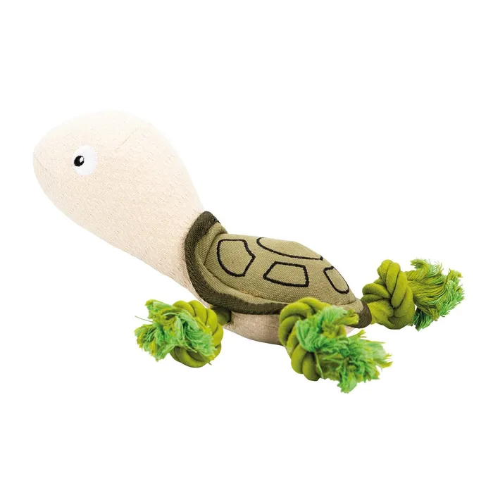 Hlavný obrázok produktu Mořská želva, 30 cm, látková hračka s bavlněnými uzly, HIPHOP DOG, zelená/krémová