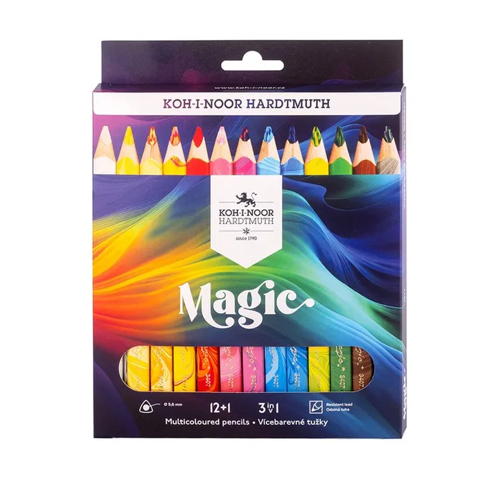 Hlavný obrázok produktu Multibarevné pastelky "Magic 3408", sada různých barev 12+1, trojhranné, KOH-I-NOOR