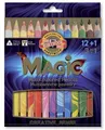 Viacfarebné pastelky „Magic 3408“, sada rôznych farieb 12+1, trojhranné, KOH-I-NOOR