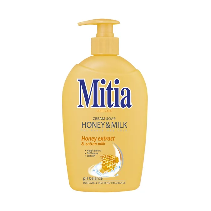 Hlavný obrázok produktu Mýdlo tekuté Mitia Honey & Milk 500 ml s dávkovačem