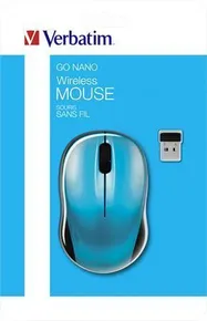 Myš Go, karibská modrá, bezdrôtová, optická, štandardná veľkosť, VERBATIM