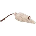 Myška tkaná s catnipom, 12 cm, béžová