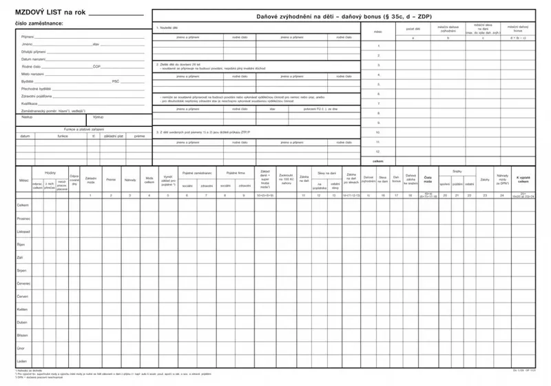 Hlavný obrázok produktu Mzdový list A3 1131