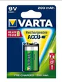 Ďalší obrázok produktu Nabíjacie batérie, 9V, 1x200 mAh, prednabité, VARTA Power Accu