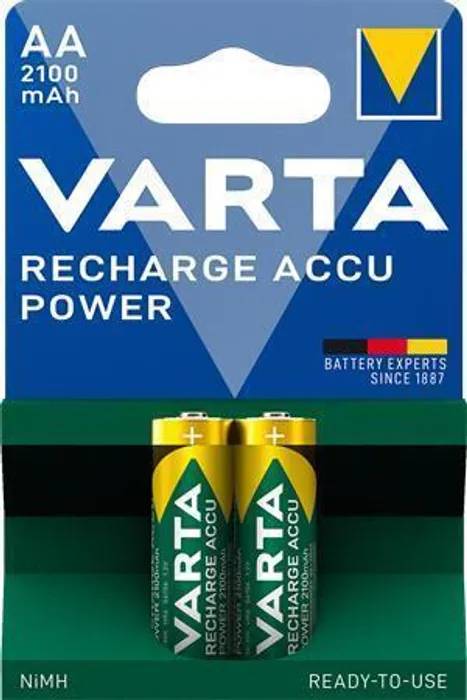 Hlavný obrázok produktu Nabíjecí baterie, AA (tužková), 2x2100 mAh, přednabité, VARTA "Longlife Accu"