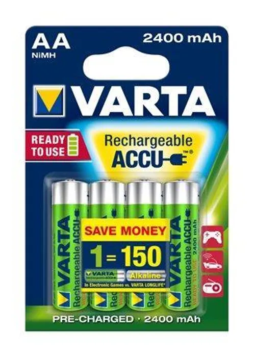 Hlavný obrázok produktu Nabíjecí baterie,  AA (tužková), 4x2500 mAh, přednabité, VARTA "Power Accu"