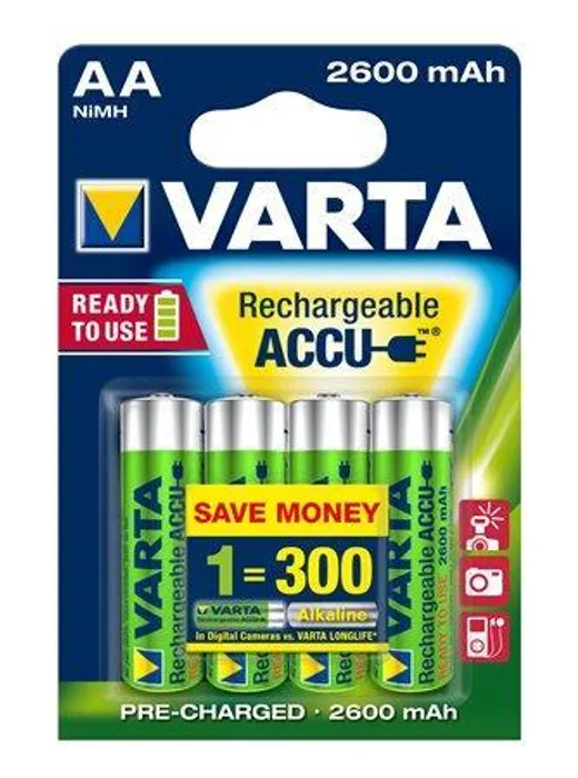 Hlavný obrázok produktu Nabíjecí baterie, AA (tužková), 4x2500 mAh, přednabité, VARTA "Professional Accu"