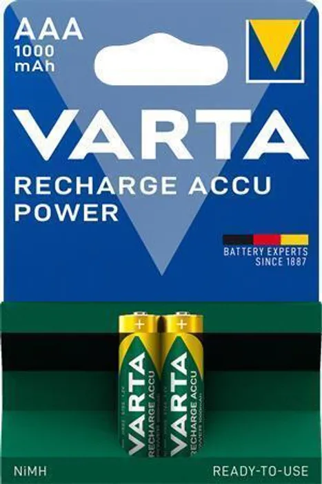 Hlavný obrázok produktu Nabíjecí baterie, AAA, 2x1000 mAh, VARTA "Professional Accu"
