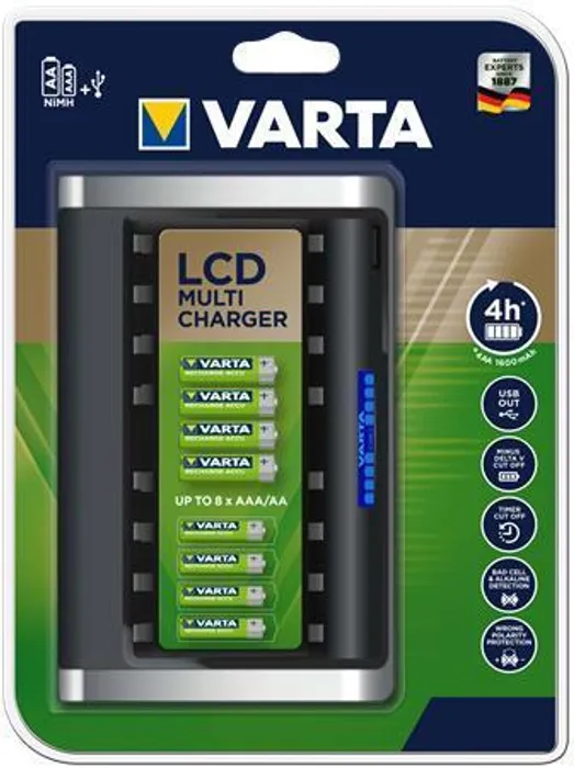 Hlavný obrázok produktu Nabíječka baterií AA/AAA "LCD Multi Charger", 4x1600 mAh AA, LCD displej, VARTA