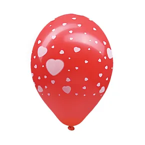 Nafukovací balónik Srdcia bielo/červený priemer 30cm `L` [100 ks]
