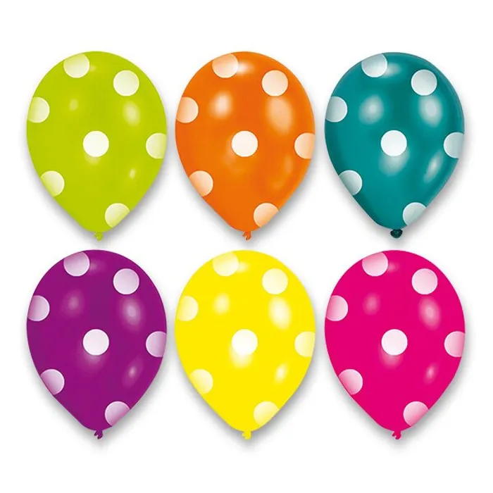 Hlavný obrázok produktu Nafukovací balónky Dots, mix barev [6 ks]