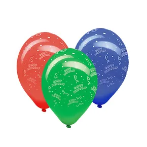 Nafukovací balónik HAPPY BIRTHDAY farebný mix priemer 30cm `L` [5 ks]