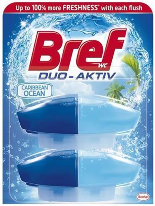 Hlavný obrázok produktu Náhradní náplň do WC bloku "Duo Aktiv", oceán, gel, 2 x 50ml, BREF