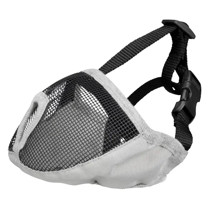 Hlavný obrázok produktu Náhubek pro krátkonosá plemena, polyester M, 40 cm, šedý
