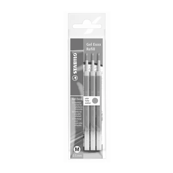 Hlavný obrázok produktu Náplň do rolleru "Gel Exxx", tyrkysová, 0,5 mm, gumovací, STABILO [3 ks]