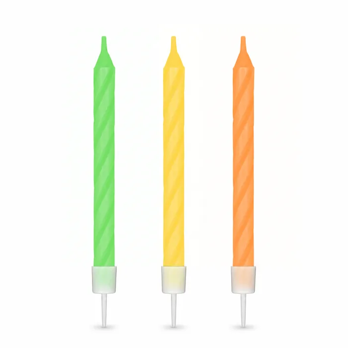 Hlavný obrázok produktu Narozeninová svíčka se stojánkem neon Ø5 x 60 mm [12 ks]