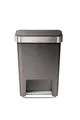 Nášlapný odpadkový kôš, šedá, 45 l, plast, SIMPLEHUMAN