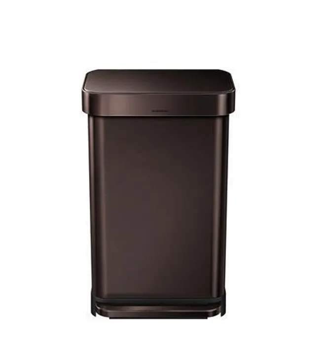 Hlavný obrázok produktu Nášlapný odpakový koš, tmavá bronz, 45 l, nerez, SIMPLEHUMAN
