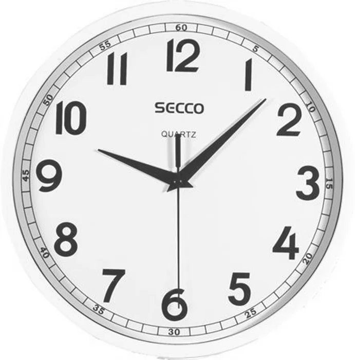 Hlavný obrázok produktu Nástěnné hodiny, bílá, 24 cm, černý číselník, SECCO