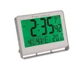 Nástenné hodiny Horlcdnew, radio-control, LCD displej, 22x20 cm, ALBA, strieborné