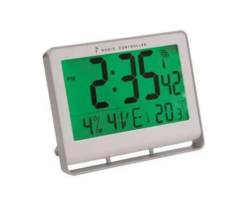 Hlavný obrázok produktu Nástěnné hodiny "Horlcdnew", radio-control, LCD displej, 22x20 cm, ALBA, stříbrné