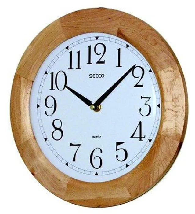 Hlavný obrázok produktu Nástěnné hodiny, přírodní, 28cm, dřevěný rám, SECCO