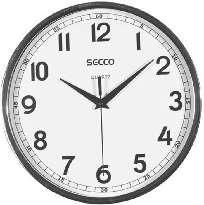 Hlavný obrázok produktu Nástěnné hodiny, rám - chromový, 24 cm, SECCO