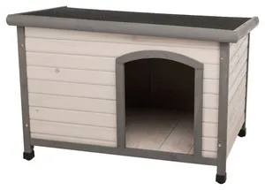Natura búda pre psa s rovnou strechou M-L 104 x 72 x 68 cm, sivá