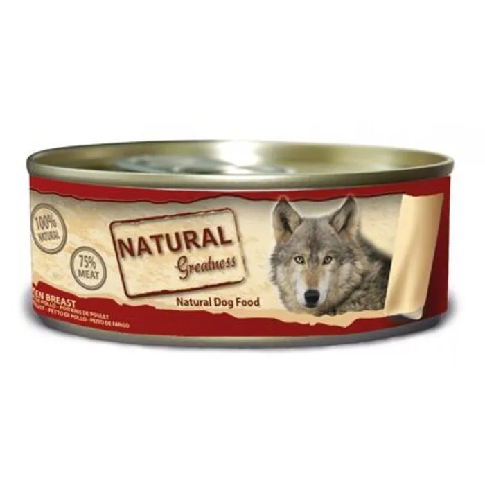 Hlavný obrázok produktu Natural Greatness kuřecí prsa, konzerva pro psy 156 g