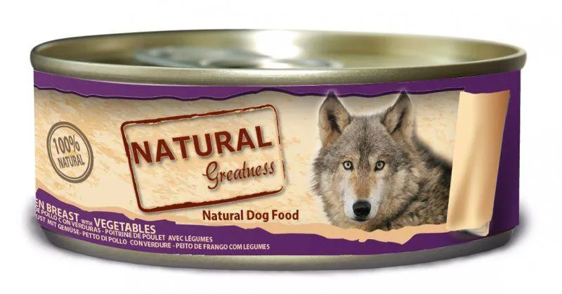 Hlavný obrázok produktu Natural Greatness kuřecí prsa+zelenina, konzerva pro psy 156 g