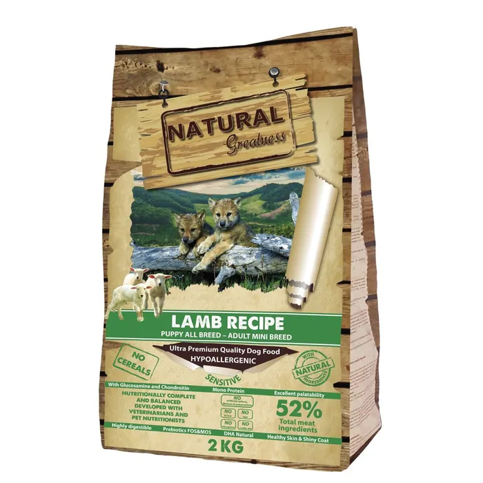 Hlavný obrázok produktu Natural Greatness Lamb Recipe Sensitive Starter Puppy & Adult Mini 2 kg