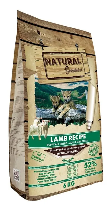 Hlavný obrázok produktu Natural Greatness Lamb Recipe Sensitive Starter Puppy & Adult Mini15 kg