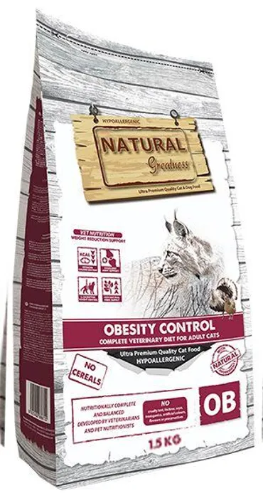 Hlavný obrázok produktu Natural Greatness OBESITY CONTROL veterinární dieta pro kočky 1,5 kg