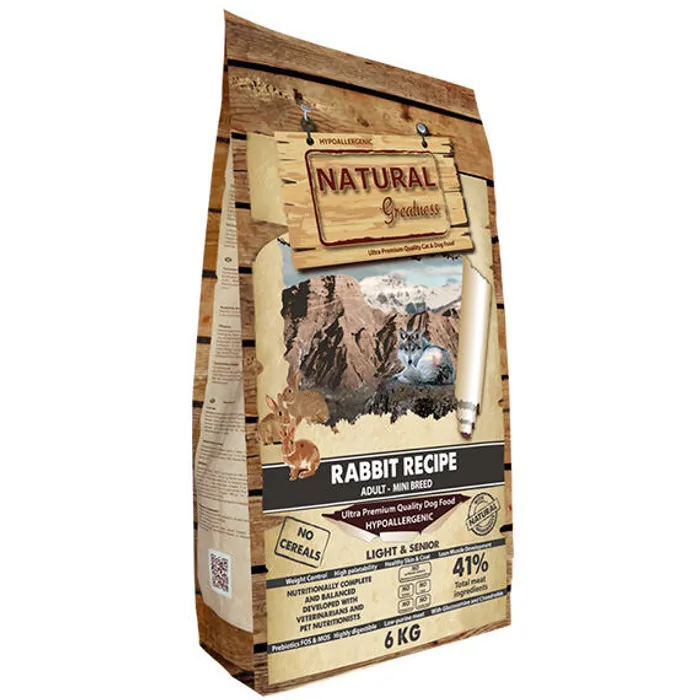 Hlavný obrázok produktu Natural Greatness Rabbit Recipe Mini Adult & Senior & Light /králík/6 kg