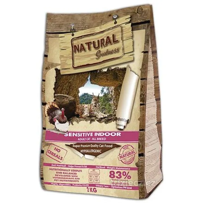 Hlavný obrázok produktu Natural Greatness Sensitive Indoor Cat Rec./kuře,krůta/ 600g