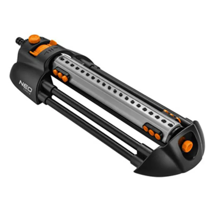 Hlavný obrázok produktu NEO TOOLS oscilační postřikovač, 20 trysek pro plochu až 16x20m, 1/2" i 3/4", oranžovo-če