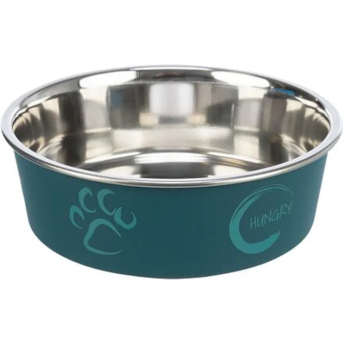 Hlavný obrázok produktu Nerez miska s různobarevným potiskem, tlapka+kost 0,45 l/ o 14 cm