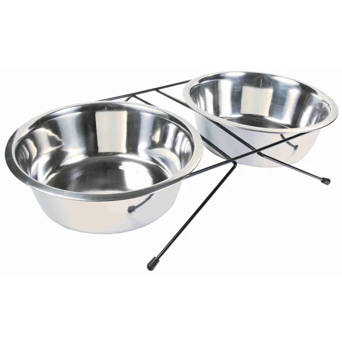Hlavný obrázok produktu Nerez stojánek + 2 misky 0,45l/12cm