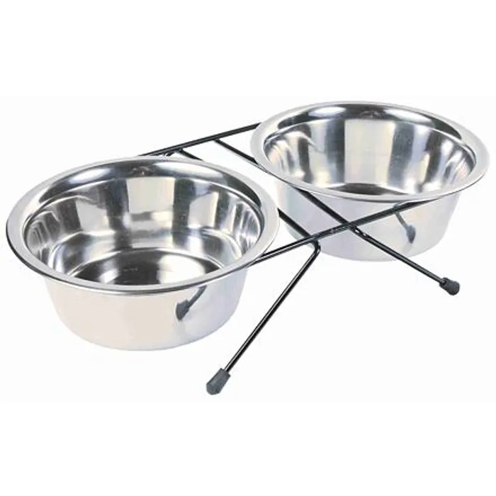 Hlavný obrázok produktu Nerez stojánek + 2 misky 0,75l/15cm