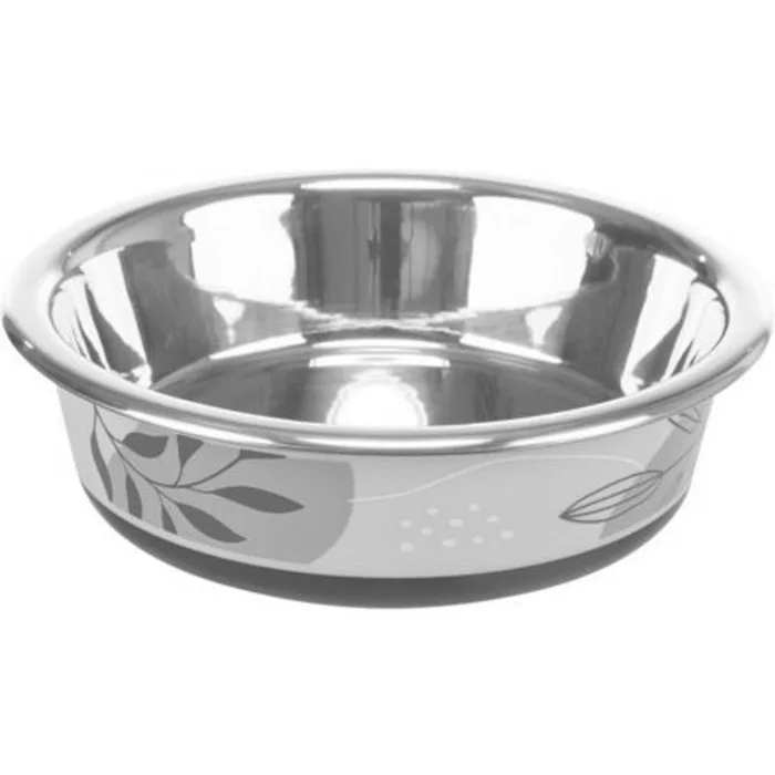 Hlavný obrázok produktu Nerezová miska pro kočky, plastový vnější povrch: 0,2 l/o 12 cm, nerez/plast/guma, modrá/š