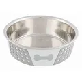 Nerezová miska so silikónovým opláštením, bielo/sivá 1,4 l/ o 21 cm