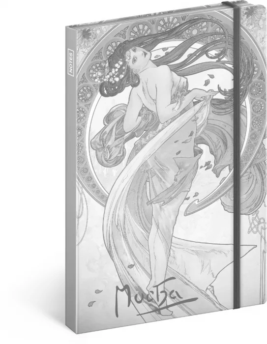 Hlavný obrázok produktu Notes Alfons Mucha – Tanec, linkovaný, 13 × 21 cm