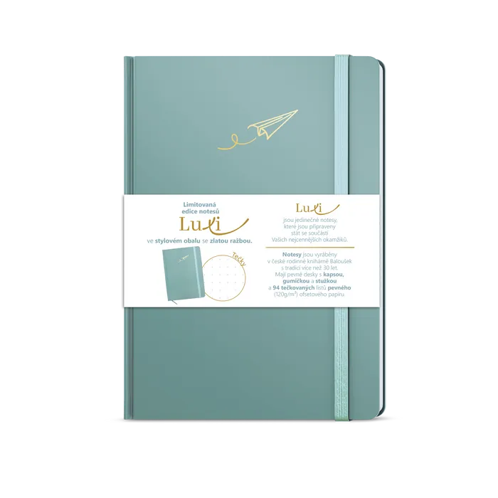 Hlavný obrázok produktu Notes Luxi tečky - A5 - lamino - ledově modrá