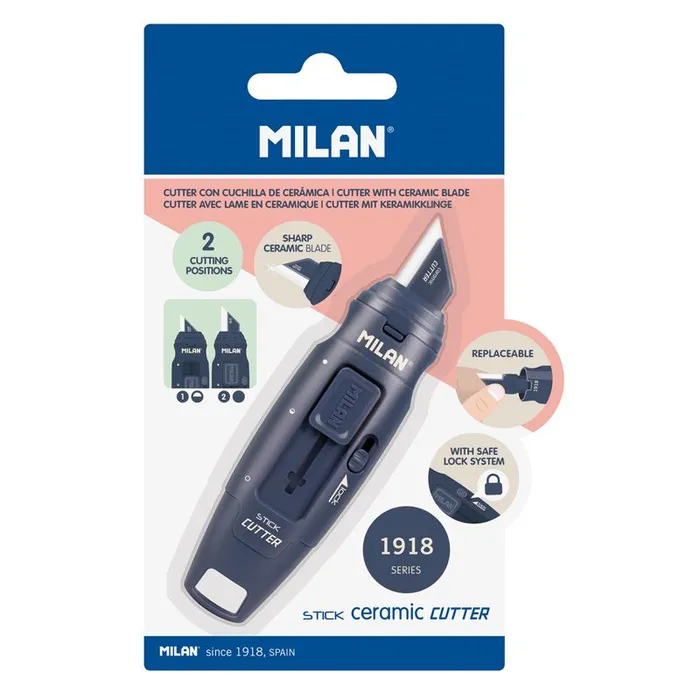 Hlavný obrázok produktu Nůž ořezávací MILAN Stick keramická čepel, modrý