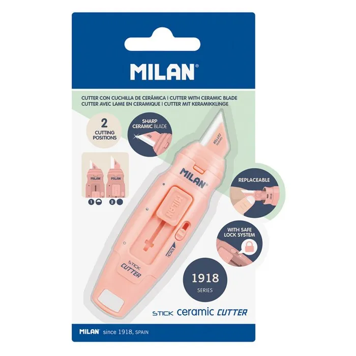 Hlavný obrázok produktu Nůž ořezávací MILAN Stick keramická čepel, růžový