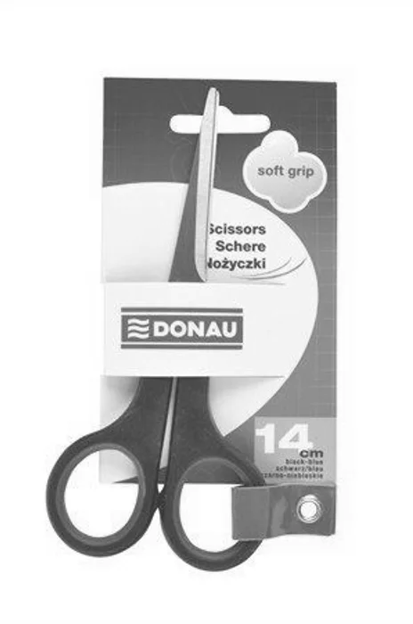 Hlavný obrázok produktu Nůžky kancelářské, 14 cm, DONAU "Soft Grip", černo-modré