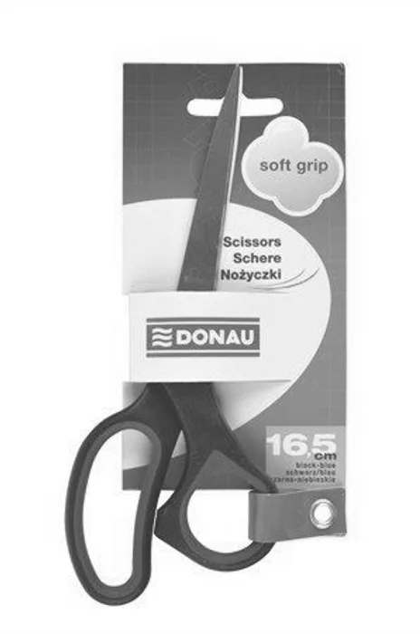 Hlavný obrázok produktu Nůžky kancelářské, 16 cm, DONAU "Soft Grip", černo-modré