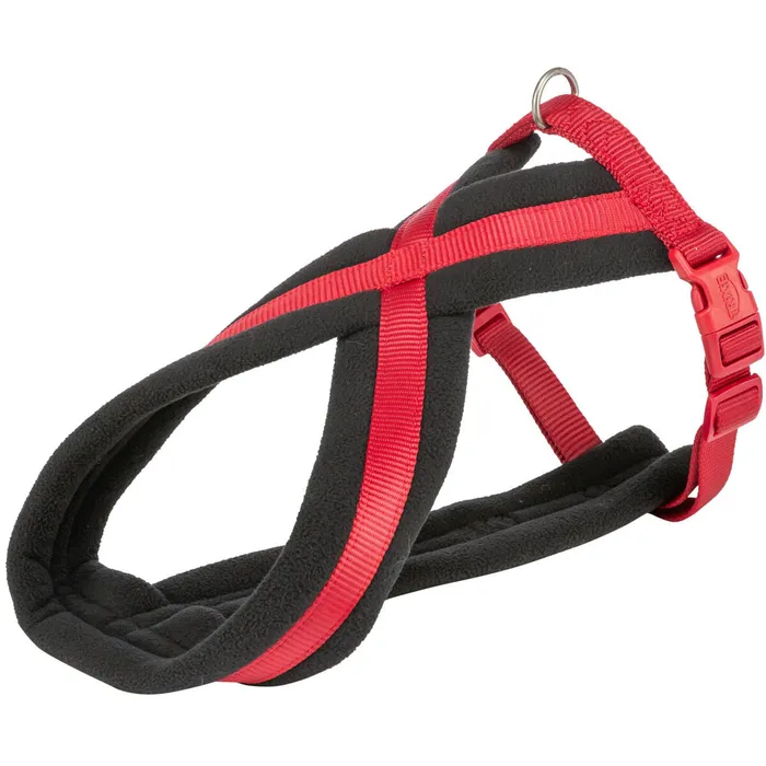Hlavný obrázok produktu Nylonový postroj PREMIUM podšitý - červená M:hruď:45-80cm/25mm